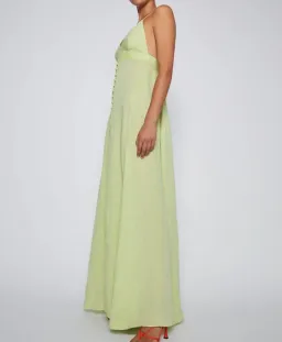 Scanlan Theodore Italian Linen Shoestring Dress Green Size 10 for rent on The Volte - image 2