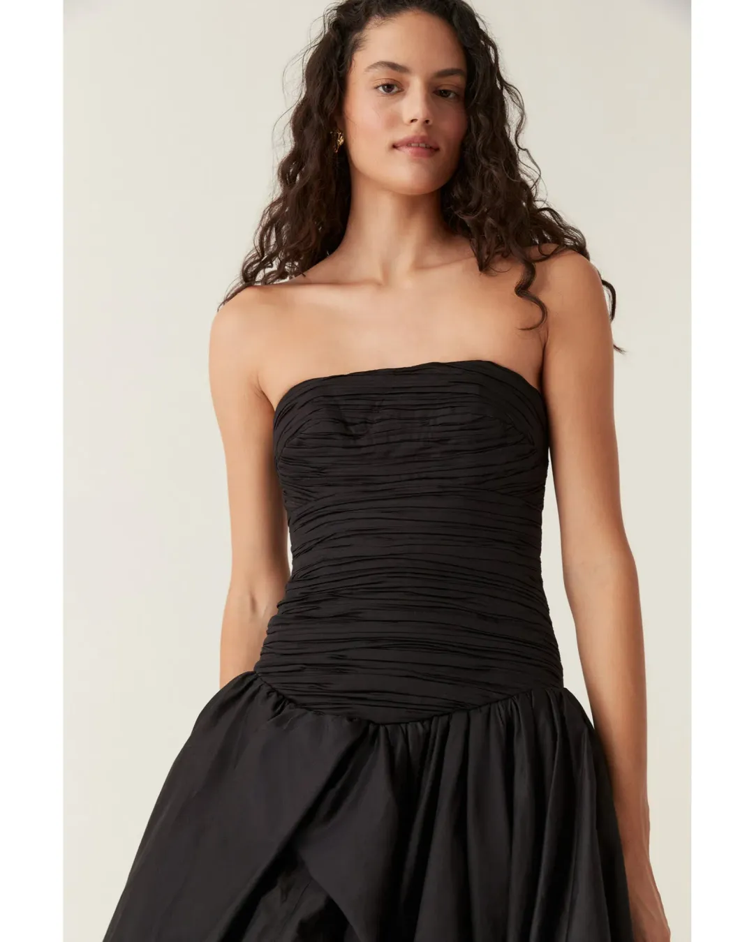 Aje Violette Bubble Hem Maxi Dress Black Size AU 6 for rent on The Volte - main image