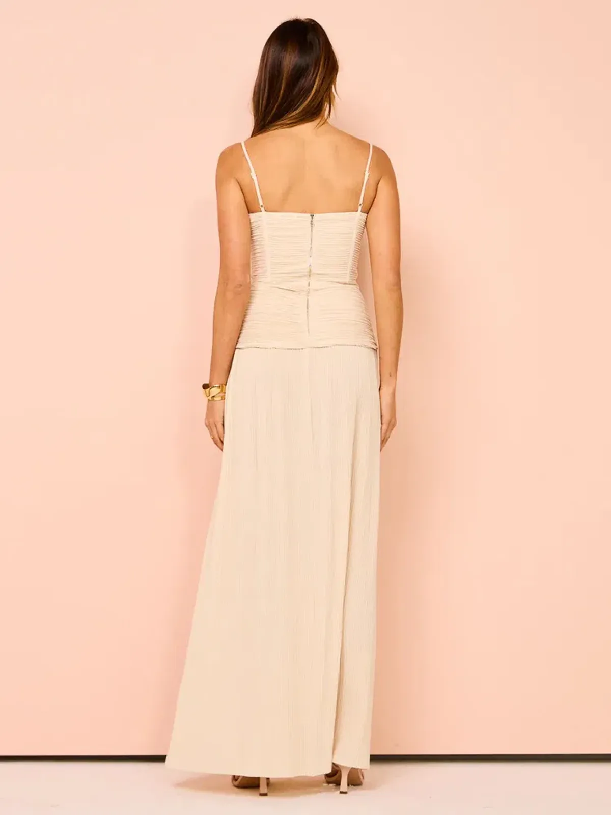 Manning Cartell Double Time Pleat Dress Nougat Size AU 10 - Image 4
