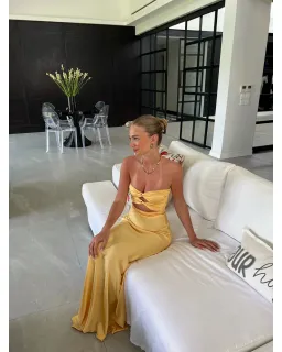 HNTR The Label Inka Gown In Gold Sun Size AU 12 for rent on The Volte - image 2