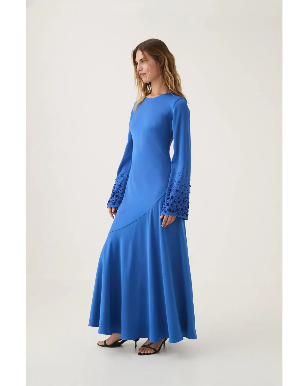 Aje Weylyn Sequin Cuff Maxi Dress Cobalt Blue Size AU 12 - Image 2
