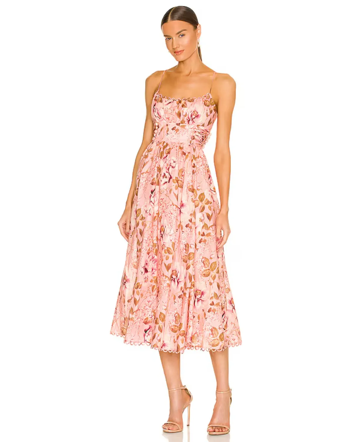 Zimmermann Rosa Laced Picnic Dress Pink Floral Size 2 / AU 12 - Image 1