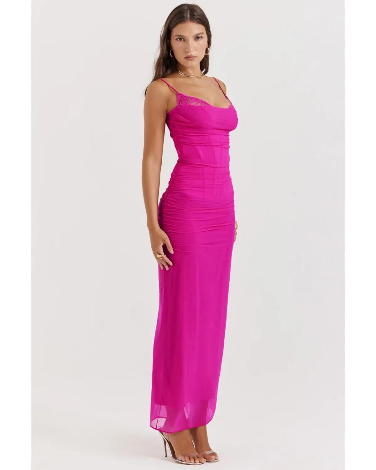 House of CB Nalini Maxi Dress Fuchsia Size S / AU 8 for rent on The Volte - main image