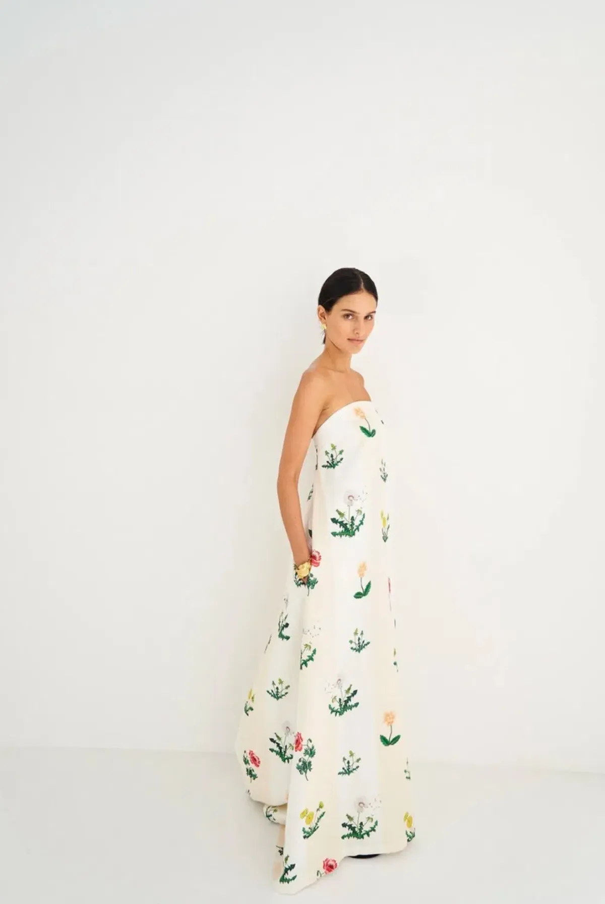 Oroton Poppy Print Gown Cream Floral 10 - Image 3