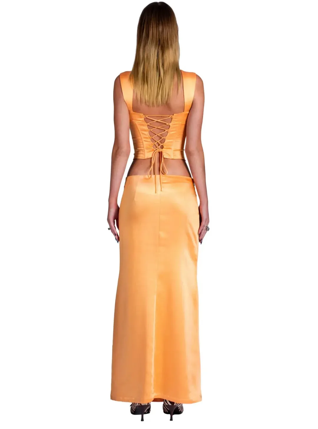 I Am Delilah Valerie Corset and Maxi Skirt Set in Sherbet Size XS / AU 6 for rent on The Volte - main image