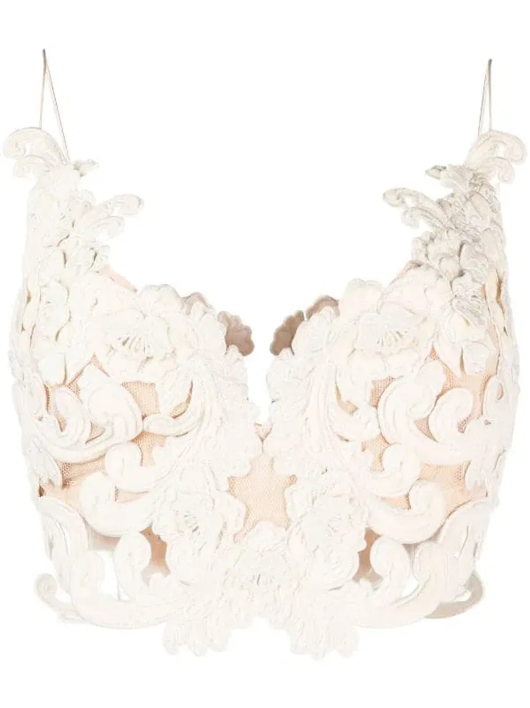 Zimmermann Sensory Velvet Lace Bodice Macadamia Size 0P / AU 6P for rent on The Volte - main image