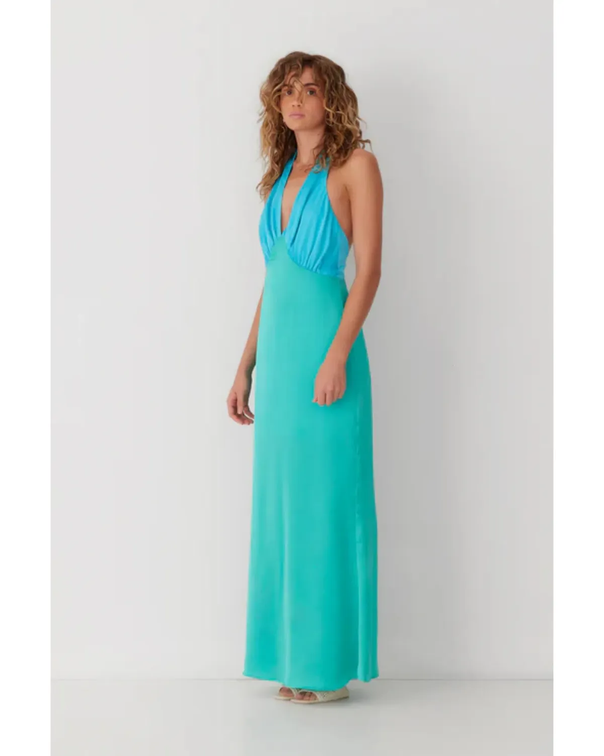 The Wolf Gang Oahu Slip Dress Aquamarine Size AU 10 - Image 3
