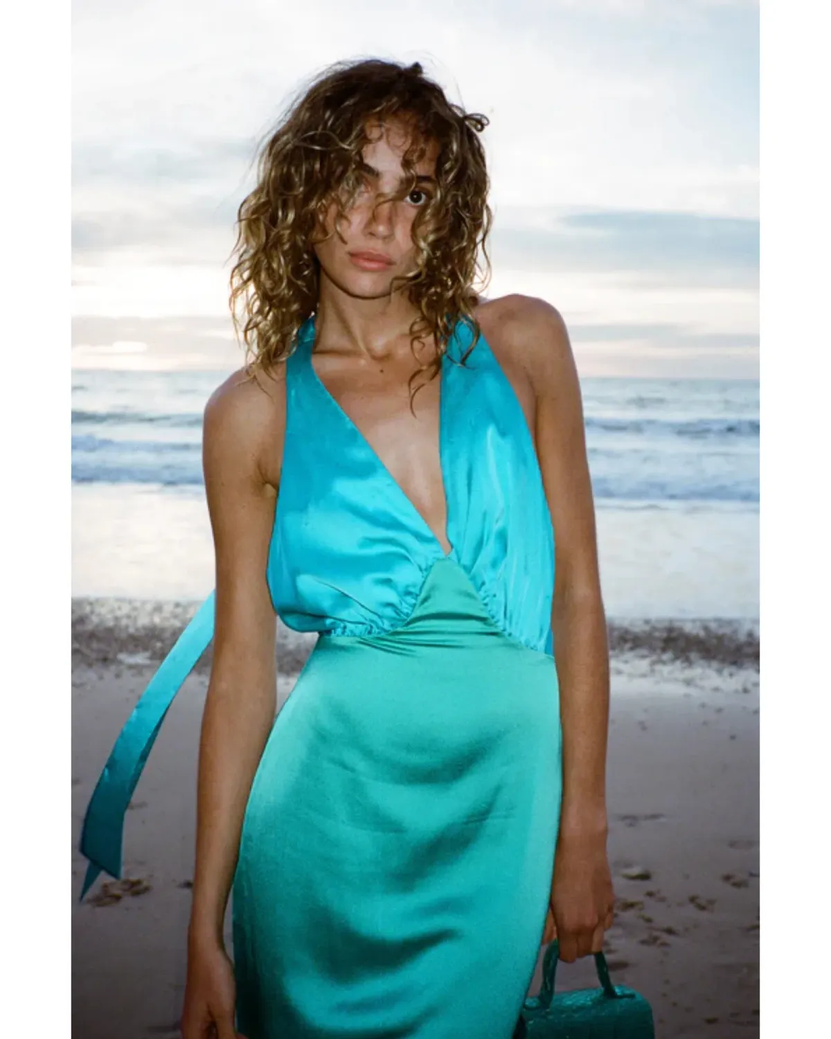 The Wolf Gang Oahu Slip Dress Aquamarine Size AU 10 - Image 6