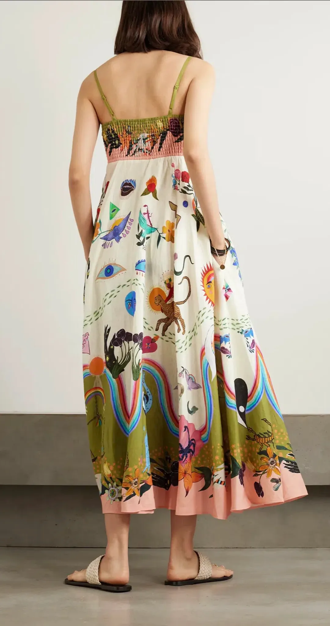 Alemais Evergreen Sundress Print Size AU 8 for rent on The Volte - main image