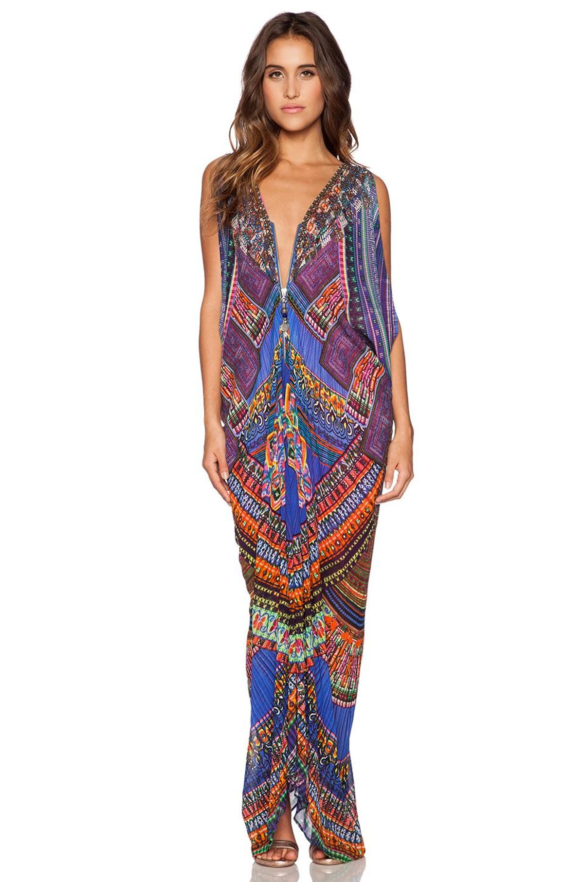 Camilla Long Drape Dress W/Split Front for rent on The Volte - main image