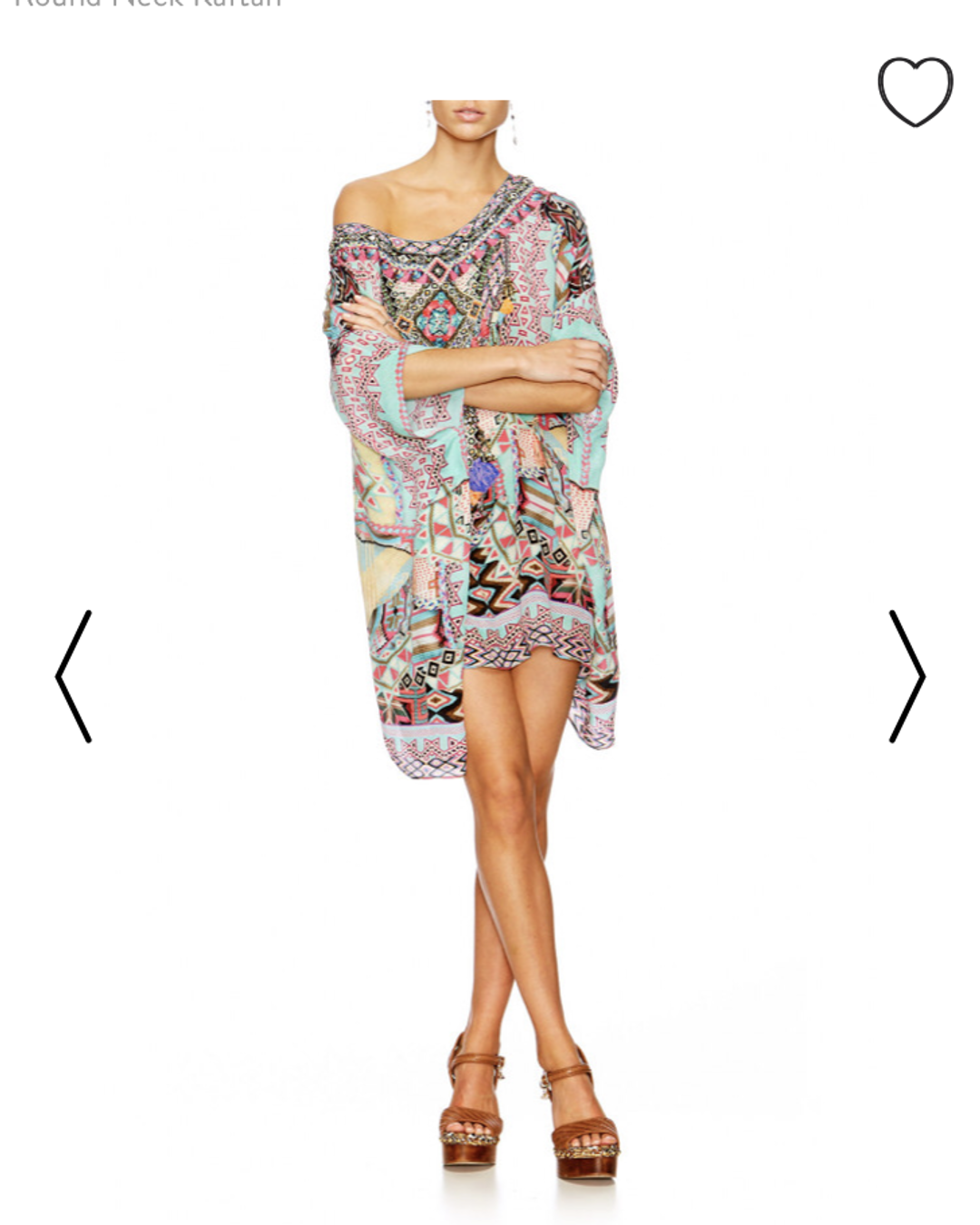 Camilla Mochilla Chiller Short Round Neck Kaftan Print One Size for rent on The Volte - main image