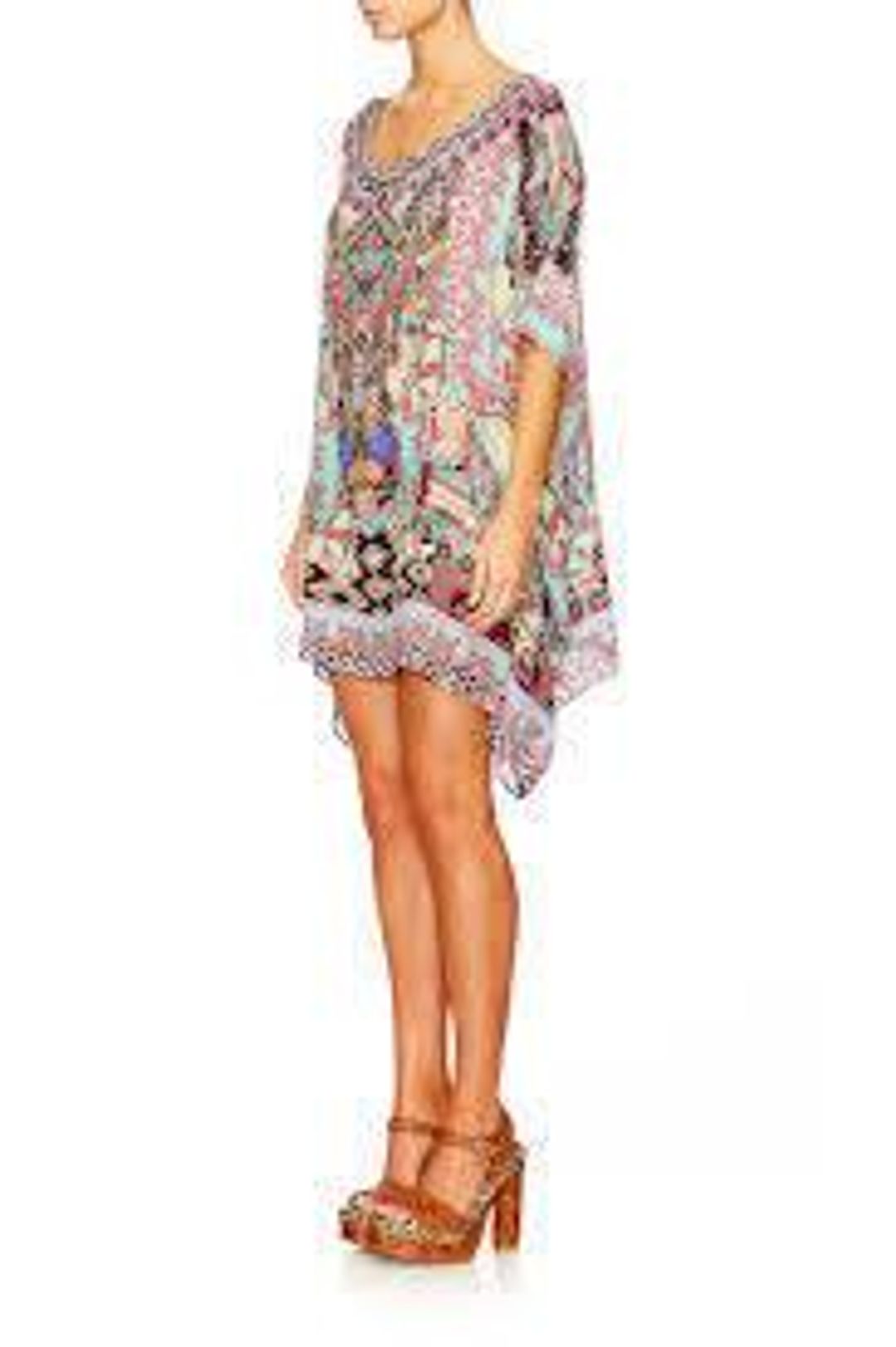 Camilla Mochilla Chiller Short Round Neck Kaftan Print One Size for rent on The Volte - main image