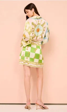 Alemais Checkmate Silk Mini Dress Multi Size 10 for rent on The Volte - image 4