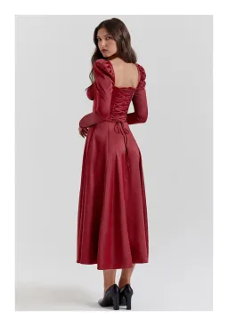 House of CB Sebille Ruby Corset Midi Dress Red Size L/ Au 12 for rent on The Volte - image 4