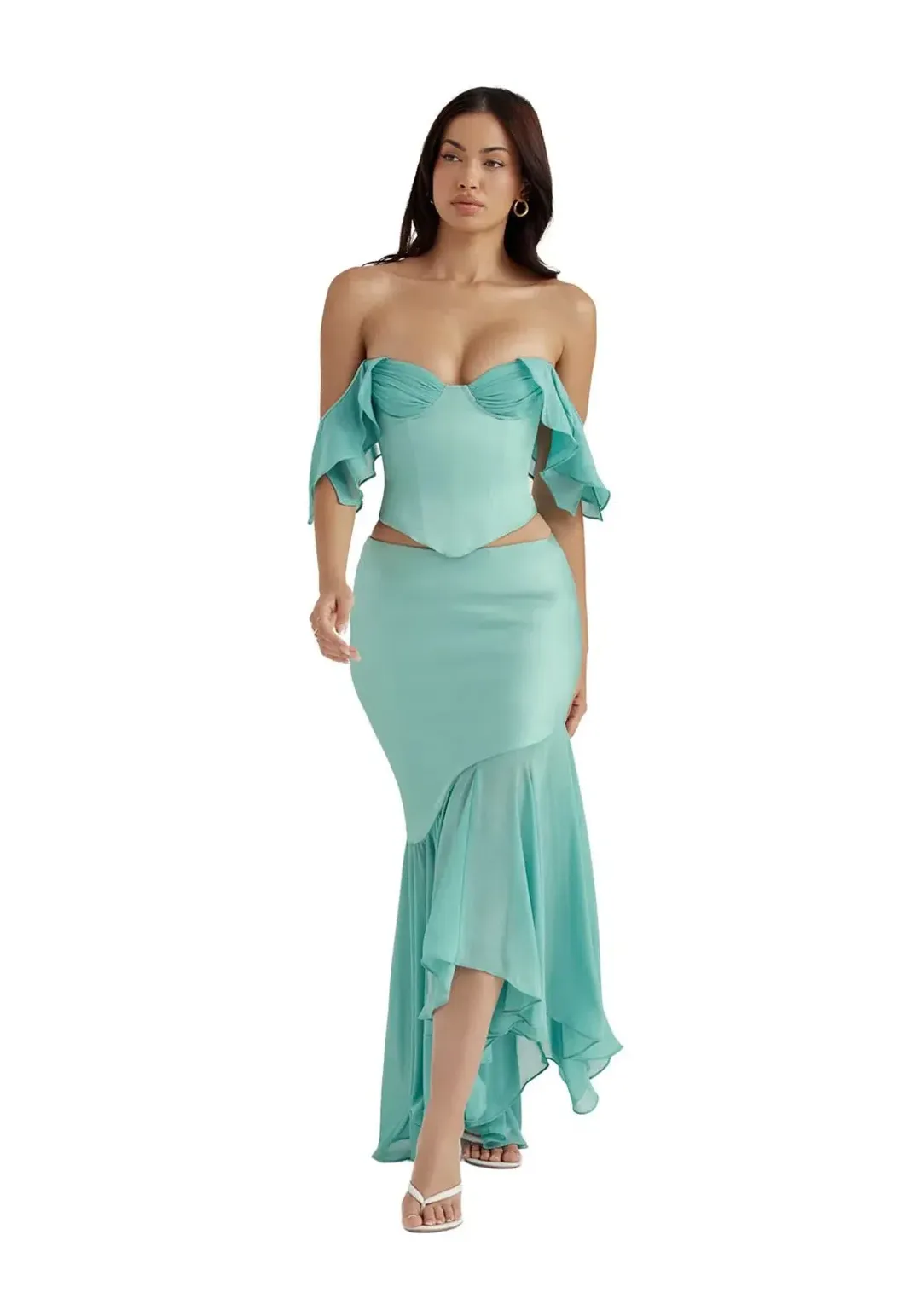 House of CB Isabella Corset Size 10 & Lila Skirt Size 12 Set Jade for rent on The Volte - main image
