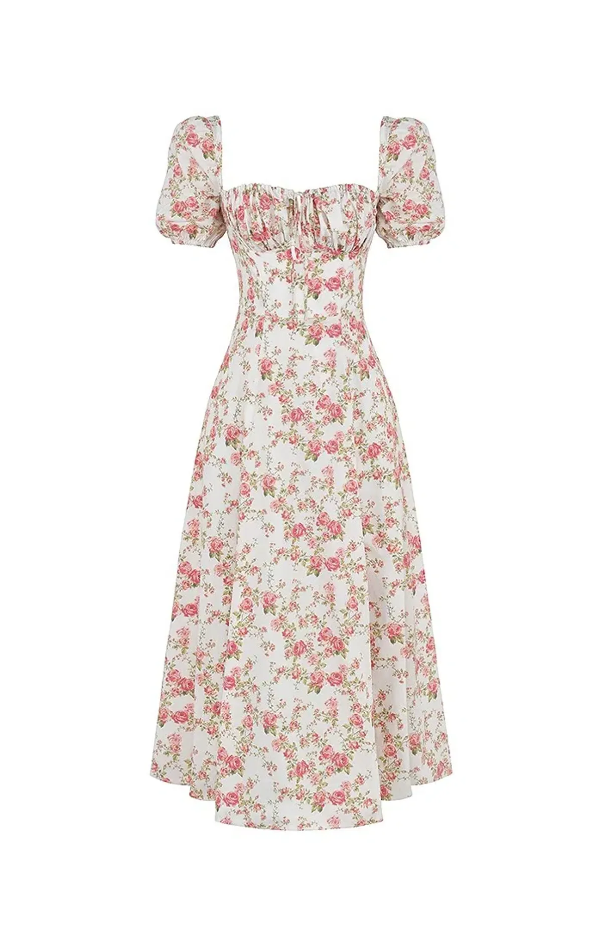 House of CB Tallulah Rose Print Puff Sleeve Midi Sundress Floral Size 12 - Image 4