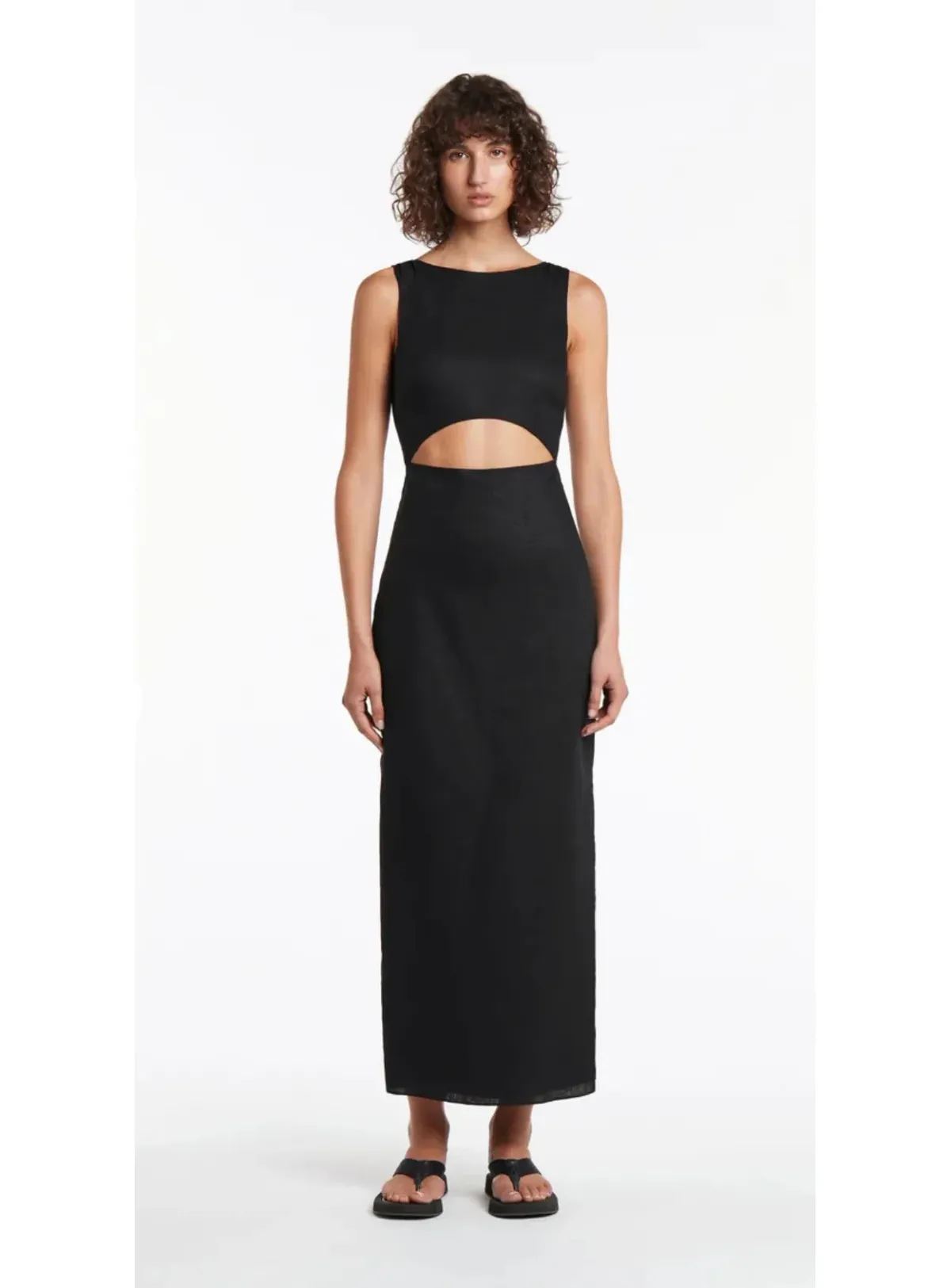 Sir the Label Cinta Cut Out Midi Dress Black Size AU 10 - Image 1