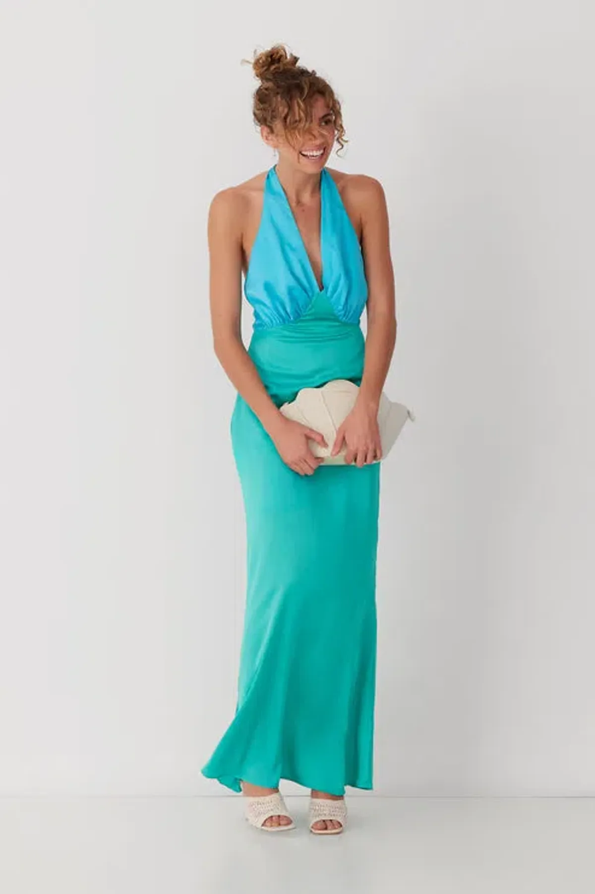 The Wolf Gang Oahu Slip Dress Aquamarine Size 8 - Image 2