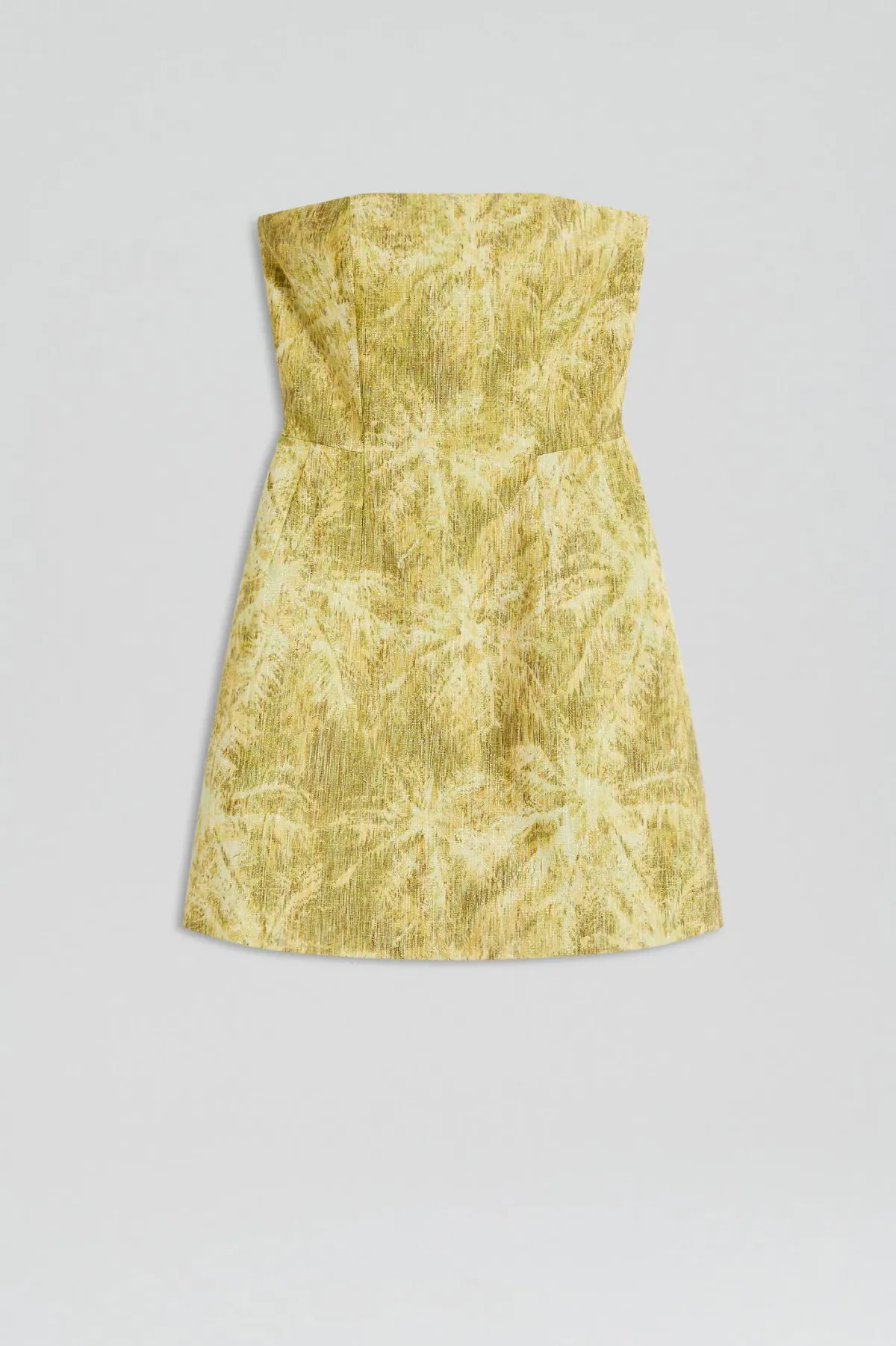 Scanlan Theodore Tinsel Linen Mini Dress Lime Size 8 - Image 4