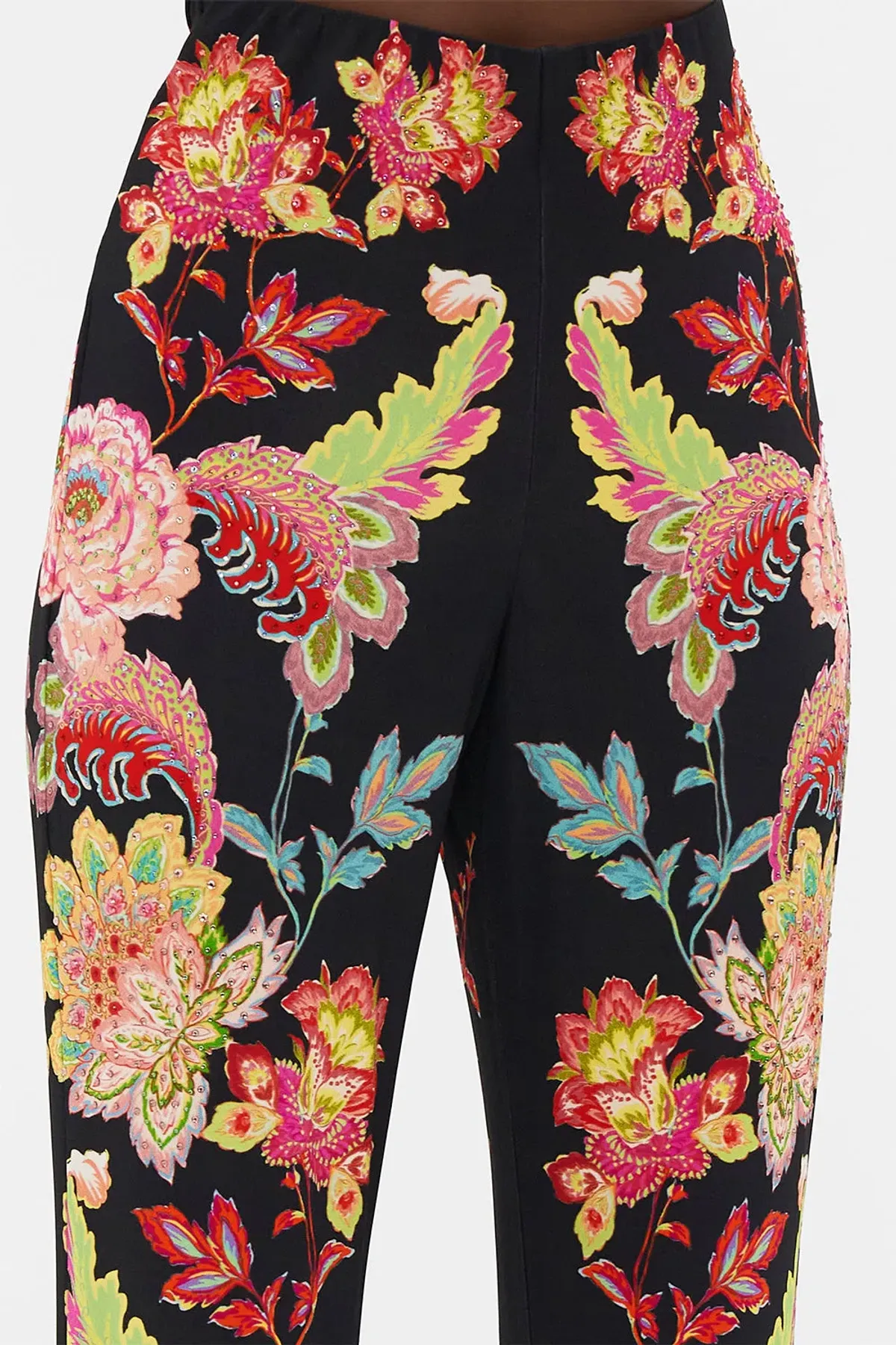 Camilla Sundowners In Sicily Fitted Jersey Shirt & Flare Pant Set Multi Floral Size M / AU 12 - Image 4