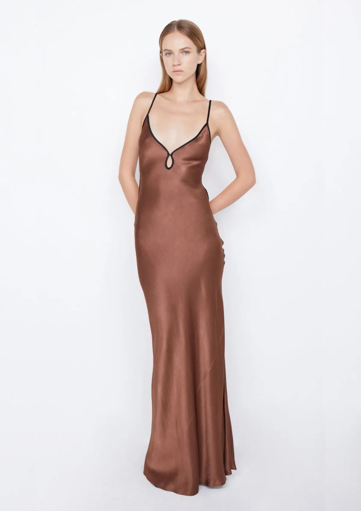 Bec & Bridge Cedar City Maxi Dress in Choc Brown/Black Size 8 - Image 1