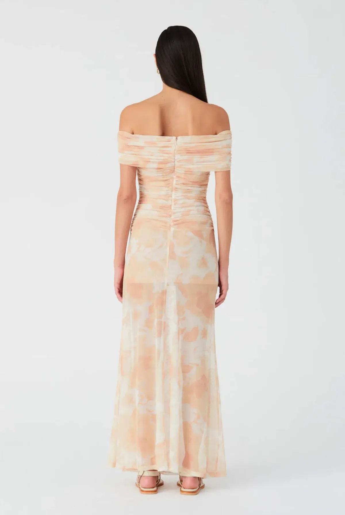 Misha Avyanna Mesh Maxi Dress Vintage Tapestry Golden Haze Print Size 8/S - Image 3