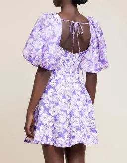 Acler Anther Mini Dress Purple Floral Size 8 for rent on The Volte - image 4