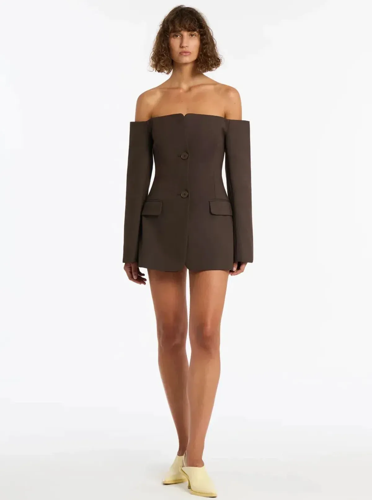 Sir the Label Sandrine Tailored Mini Dress Brown Size 2/ Au 10 for rent on The Volte - main image