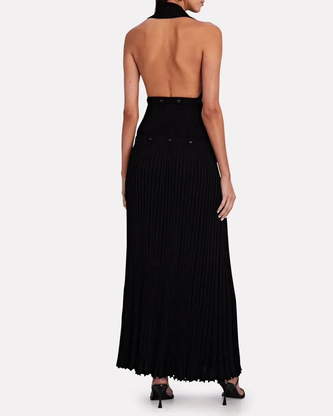 Christopher Esber Deconstruct Cut-Out Halter Maxi Dress Black Size 10 for rent on The Volte - main image