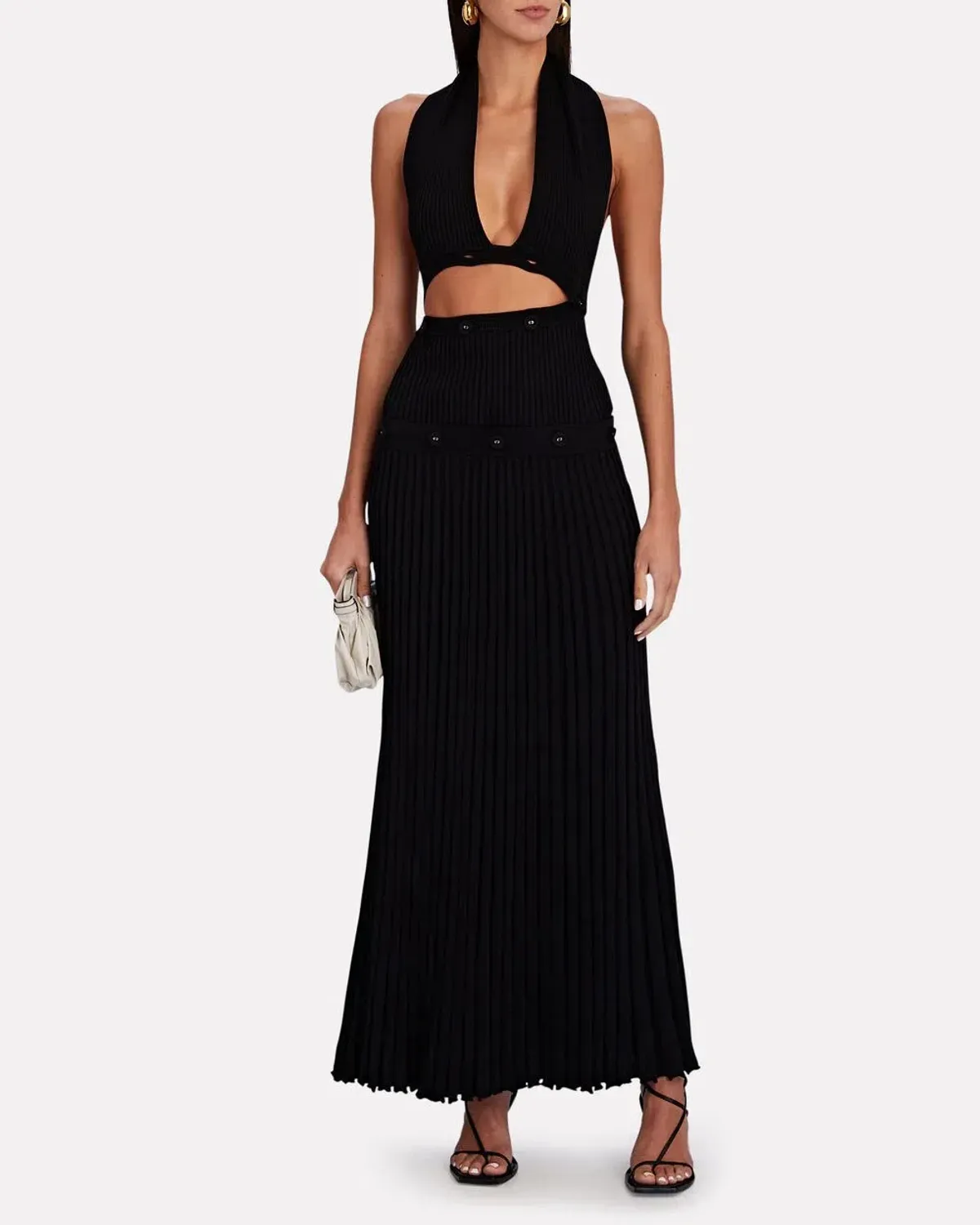 Christopher Esber Deconstruct Cut-Out Halter Maxi Dress Black Size 10 - Image 1