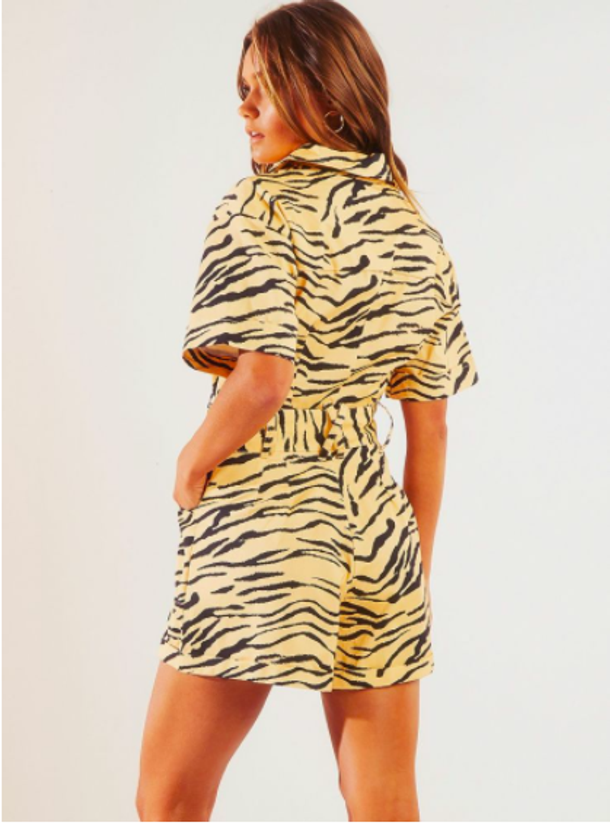 Finders Keepers Heloise Playsuit - Tan Tiger - Image 2