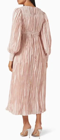 Aje Catalyst Pleated Midi Dress Blush Pink Size AU 14 for rent on The Volte - image 4