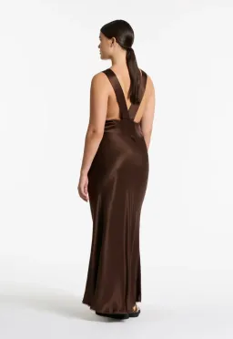 Sir the Label Aries Cut Out Lace Gown Chocolate Brown Size 3 / AU 12 for rent on The Volte - image 3