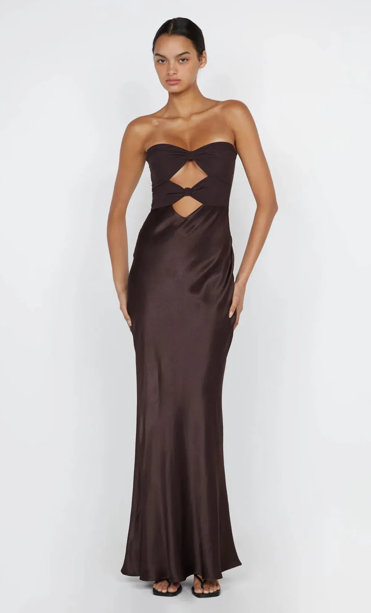 Bec & Bridge Halle Strapless Dress Chocolate Size 10 - Image 2
