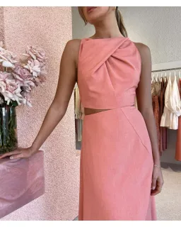 One Fell Swoop Bijoux Maxi Dress in Guava Size AU 10 for rent on The Volte - image 4