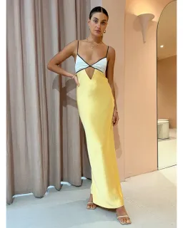 Bec & Bridge Nadia Bustier Dress Champagne/Straw Size AU 6 for rent on The Volte - image 1