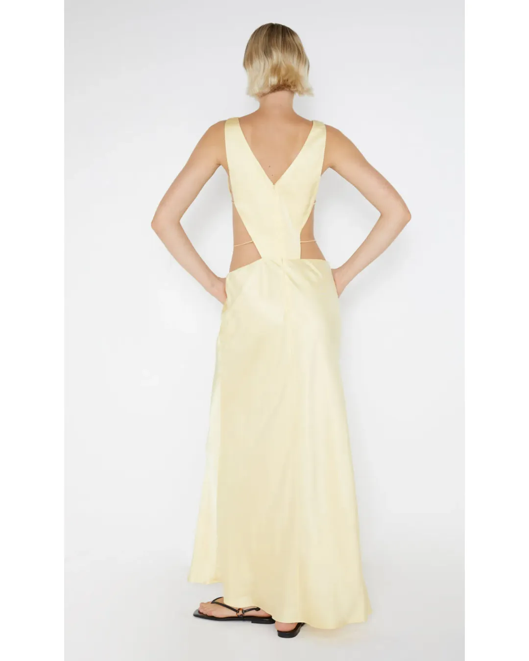Bec & Bridge Agathe Diamond Dress Butter Yellow Size AU 8 for rent on The Volte - main image