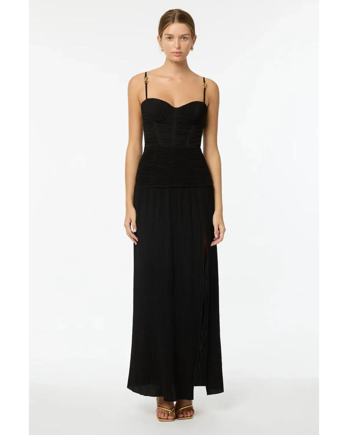 Manning Cartell Double Time Pleat Dress Black Size AU 6 - Image 1
