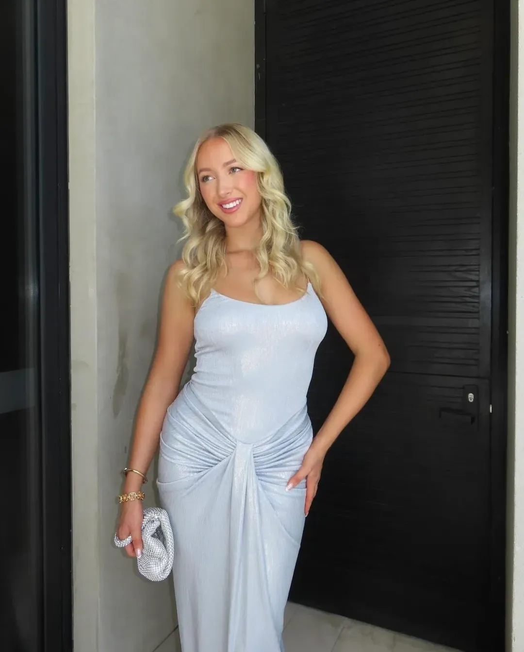 Natalie Rolt Allora Gown Silver Size 0 / AU 6 for rent on The Volte - main image