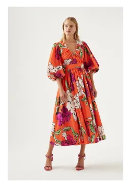 Aje Marlene Midi Dress Floral Size 8 for rent on The Volte - image 1