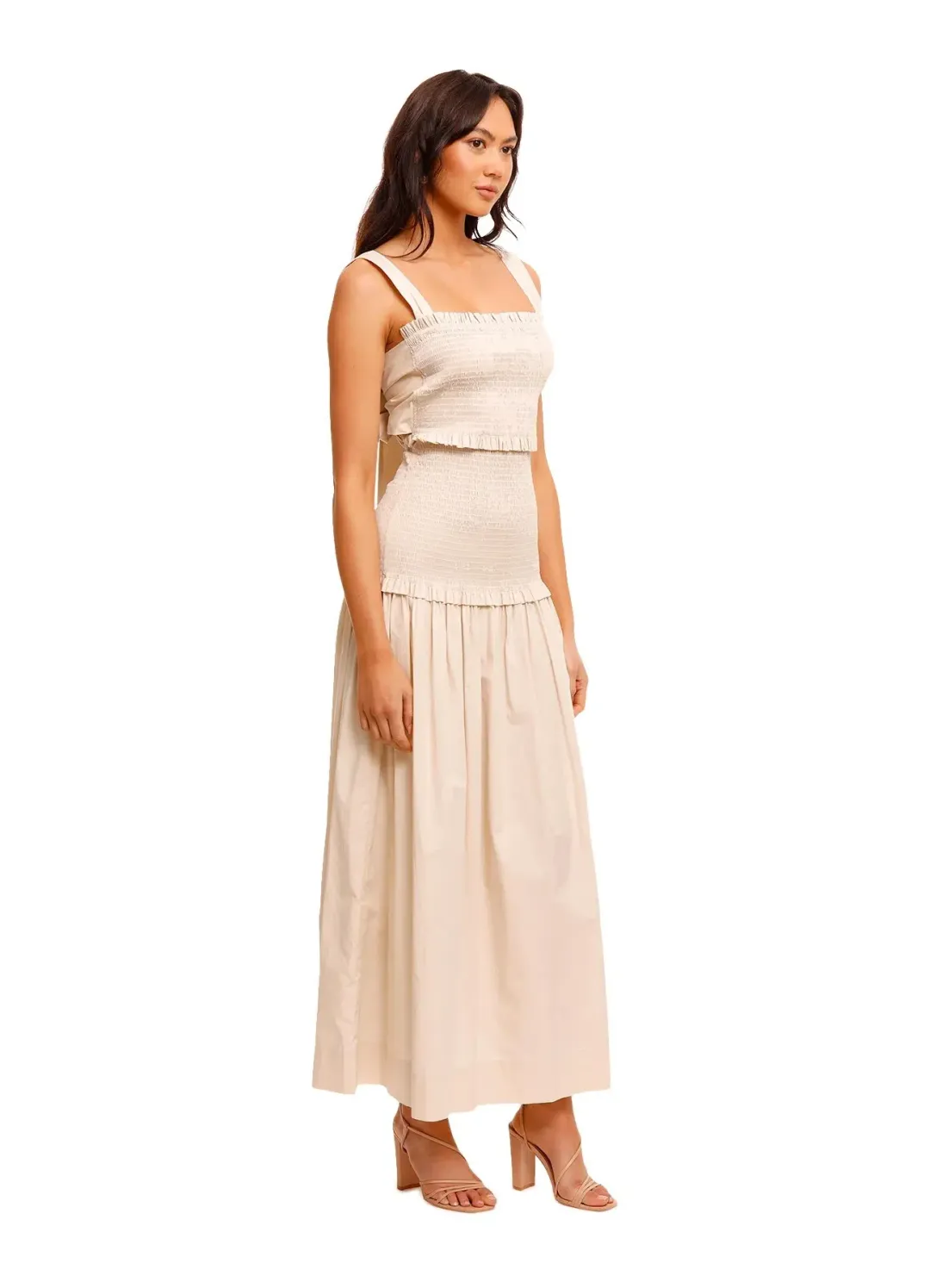 Bec & Bridge Minou Maxi Dress Beige Size 8 for rent on The Volte - main image