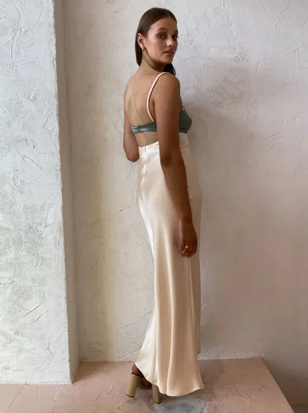 Bec & Bridge Carrie Maxi Dress Green/Cream Size 6 for rent on The Volte - main image
