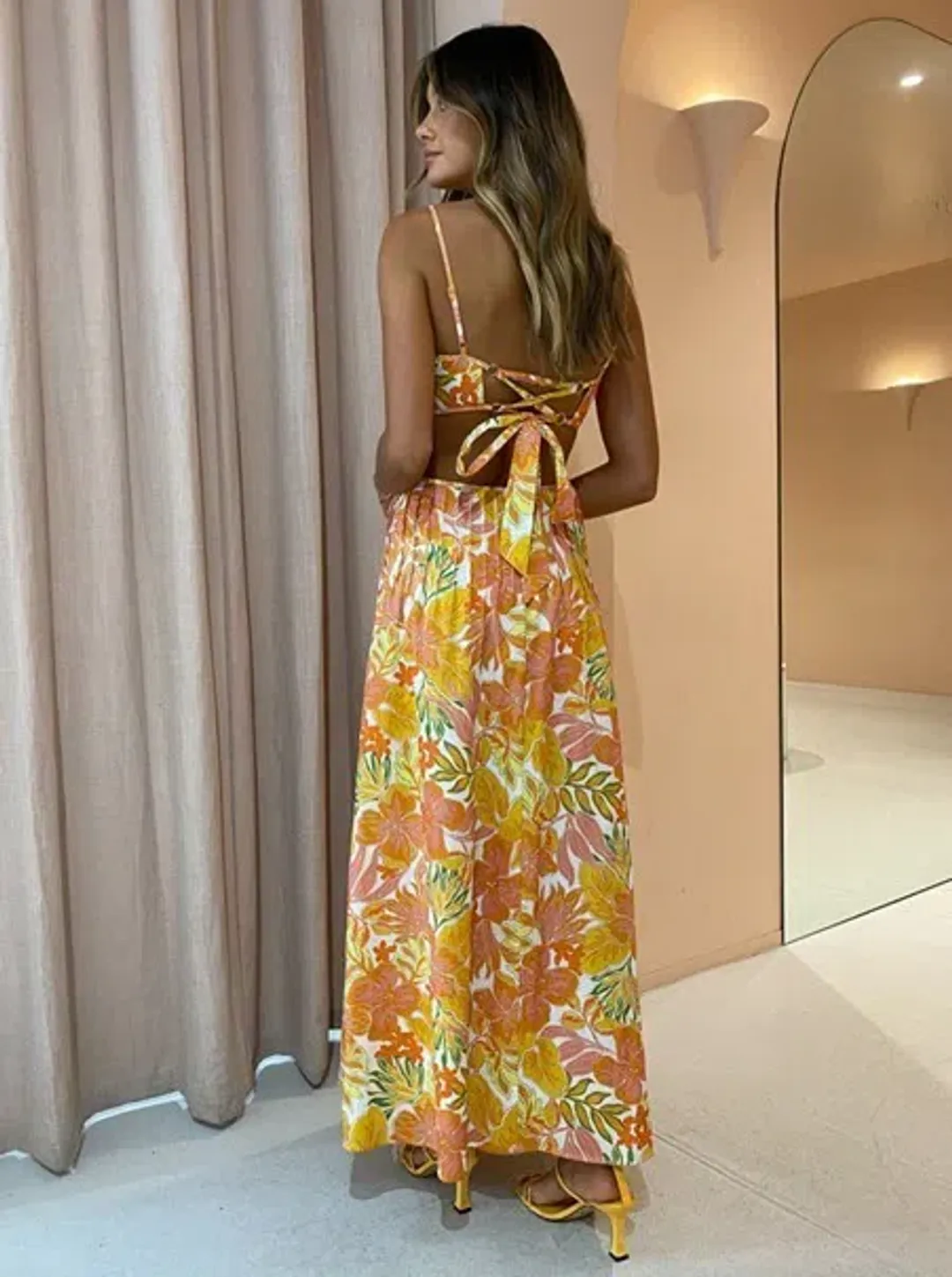 Issy Citrus Maxi Dress in Aloha Print Size 6 for rent on The Volte - main image