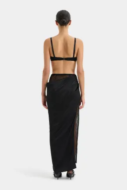 Sir the Label Dunya Bralette and Draped Skirt Set Black Size 1 / AU 8 for rent on The Volte - image 3