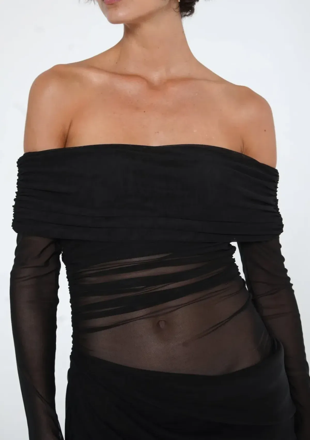 Benni Yasmin Off Shoulder Maxi Dress Black Size S / AU 8 - Image 2
