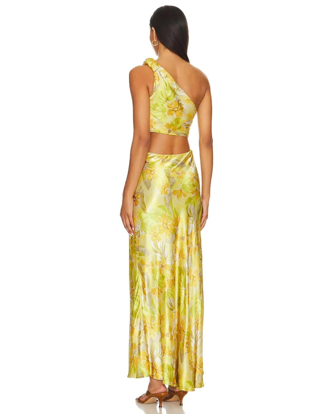 Bec & Bridge Harper One Shoulder Maxi Dress Citrus Floral AU 8 for rent on The Volte - main image