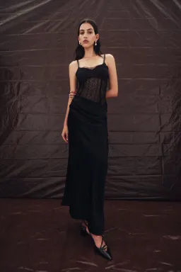 Sir the Label The Dunya Draped Gown in Black Size AU 8 for rent on The Volte - image 1