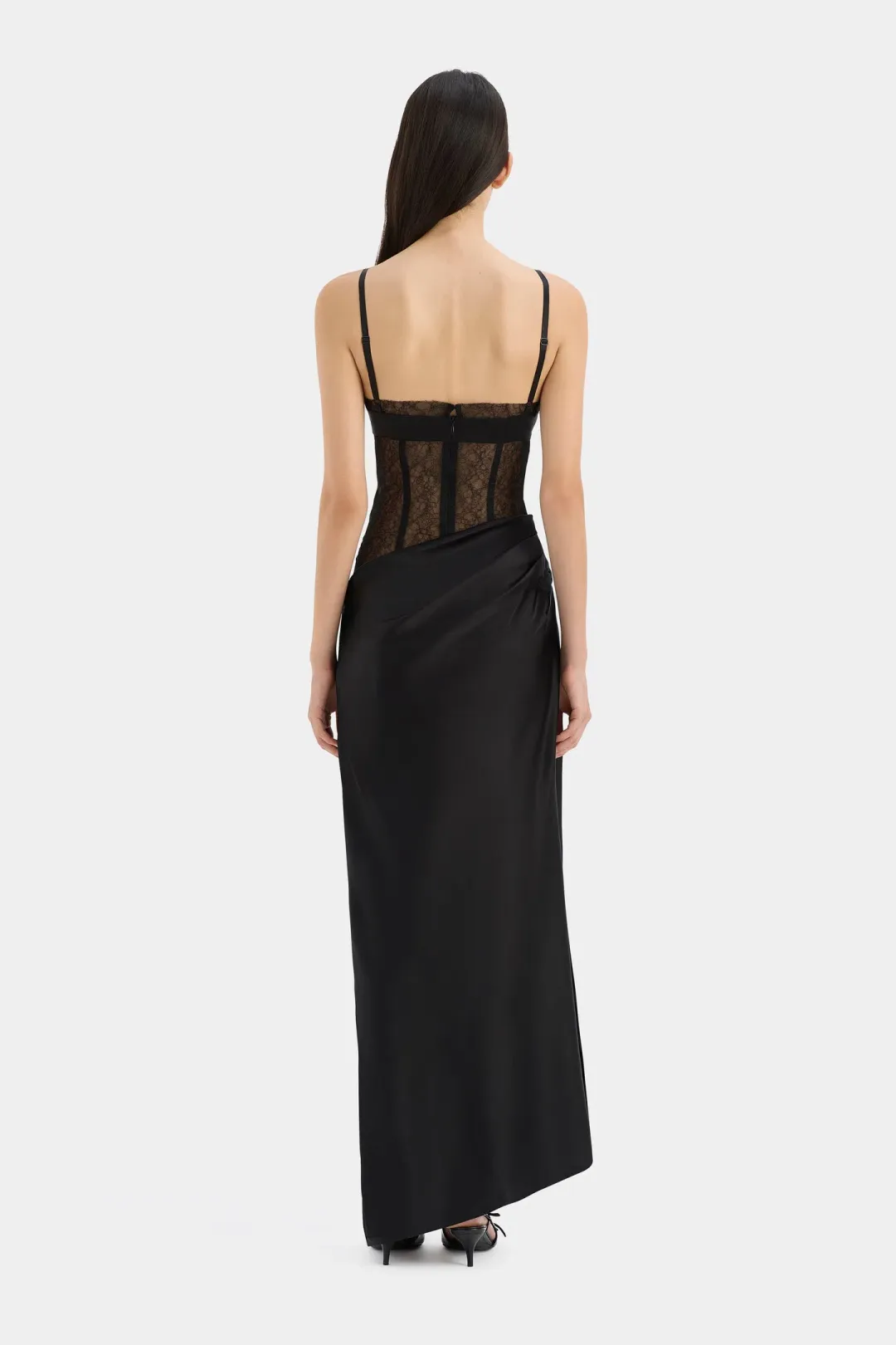 Sir the Label The Dunya Draped Gown in Black Size AU 8 for rent on The Volte - main image