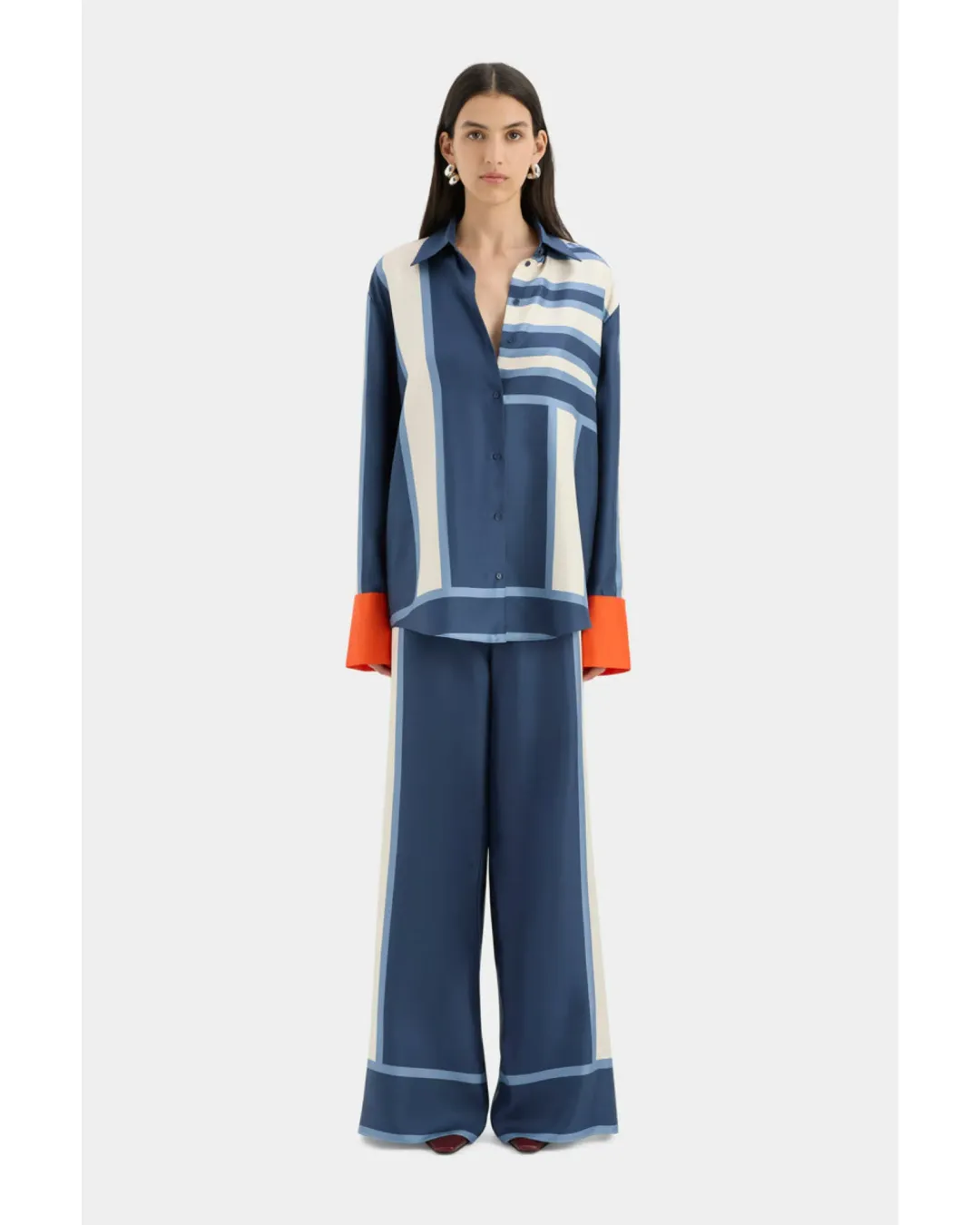 Sir The Label Dazed Shirt Size 0/Au 6 and Relaxed Pant Size 2/Au 10 Set Studio Print for rent on The Volte - main image