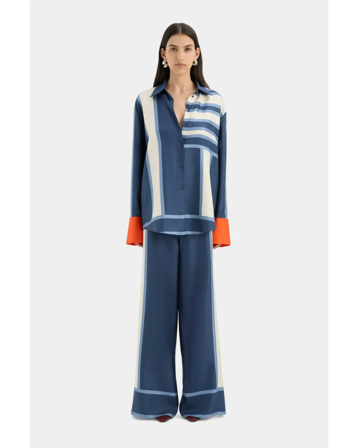 Sir The Label Dazed Shirt Size 0/Au 6 and Relaxed Pant Size 2/Au 10 Set Studio Print - Image 1